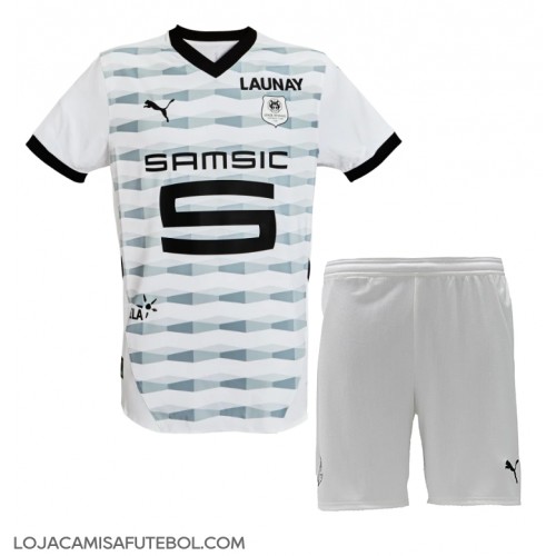 Camisa de Futebol Stade Rennais Equipamento Secundário Infantil 2024-25 Manga Curta (+ Calças curtas)